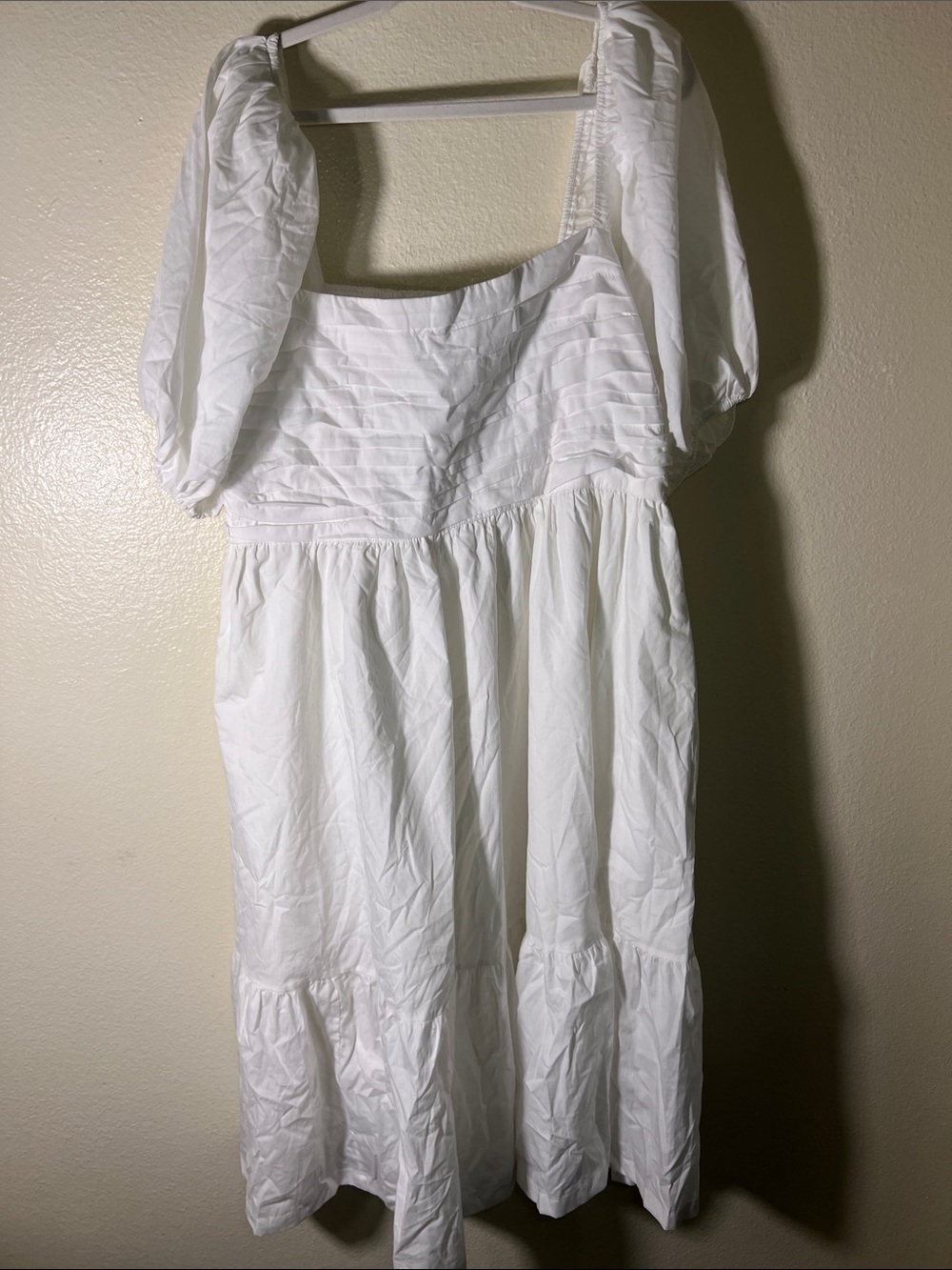 Banana Republic White Puff Sleeve Midi Dress size XLT